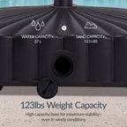 Fillable Mobile Umbrella Base Stand w/ 4 Wheels, 2 Locks, 123lb Capacity