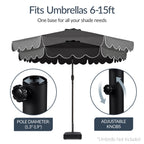 Fillable Mobile Umbrella Base Stand w/ 4 Wheels, 2 Locks, 123lb Capacity