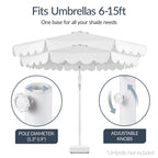 Fillable Mobile Umbrella Base Stand w/ 4 Wheels, 2 Locks, 123lb Capacity