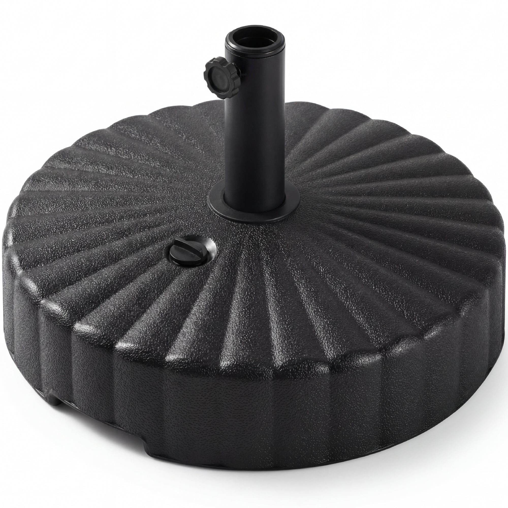 Plastic Patio Umbrella Base Pole Holder Accessory w/ 2 Adjustable Knobs