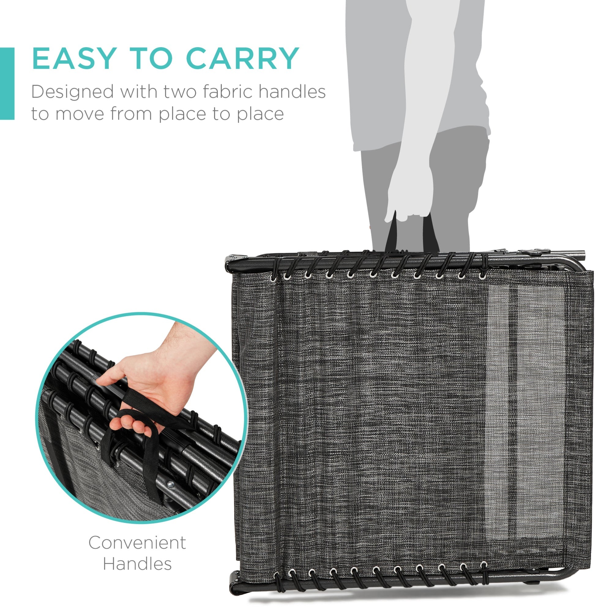 Extra Wide Patio Chaise Lounge Chair, Portable Folding Recliner