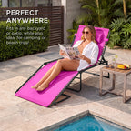 Extra Wide Patio Chaise Lounge Chair, Portable Folding Recliner