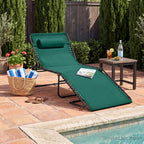 Extra Wide Patio Chaise Lounge Chair, Portable Folding Recliner