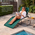 Extra Wide Patio Chaise Lounge Chair, Portable Folding Recliner