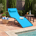 Extra Wide Patio Chaise Lounge Chair, Portable Folding Recliner
