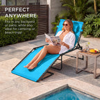 Extra Wide Patio Chaise Lounge Chair, Portable Folding Recliner