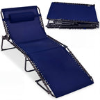 Extra Wide Patio Chaise Lounge Chair, Portable Folding Recliner