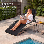 Extra Wide Patio Chaise Lounge Chair, Portable Folding Recliner