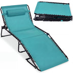 Extra Wide Patio Chaise Lounge Chair, Portable Folding Recliner