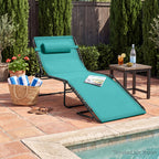 Extra Wide Patio Chaise Lounge Chair, Portable Folding Recliner
