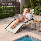Extra Wide Patio Chaise Lounge Chair, Portable Folding Recliner