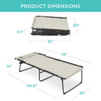 Extra Wide Patio Chaise Lounge Chair, Portable Folding Recliner