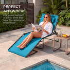 Extra Wide Patio Chaise Lounge Chair, Portable Folding Recliner