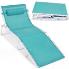 Extra Wide Patio Chaise Lounge Chair, Portable Folding Recliner