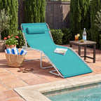 Extra Wide Patio Chaise Lounge Chair, Portable Folding Recliner