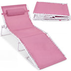 Extra Wide Patio Chaise Lounge Chair, Portable Folding Recliner