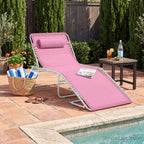 Extra Wide Patio Chaise Lounge Chair, Portable Folding Recliner
