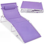 Extra Wide Patio Chaise Lounge Chair, Portable Folding Recliner
