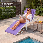 Extra Wide Patio Chaise Lounge Chair, Portable Folding Recliner