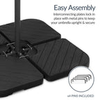 4-Piece Cantilever Umbrella Base Weight Set, Wood Grain Finish