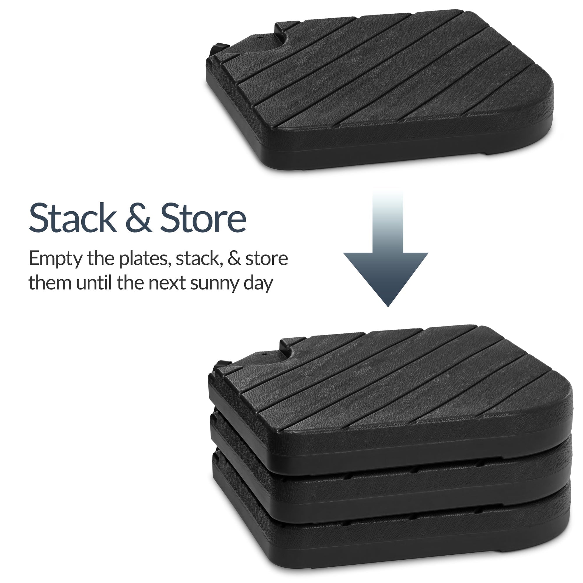 4-Piece Cantilever Umbrella Base Weight Set, Wood Grain Finish