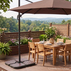 4-Piece Cantilever Umbrella Base Weight Set, Wood Grain Finish