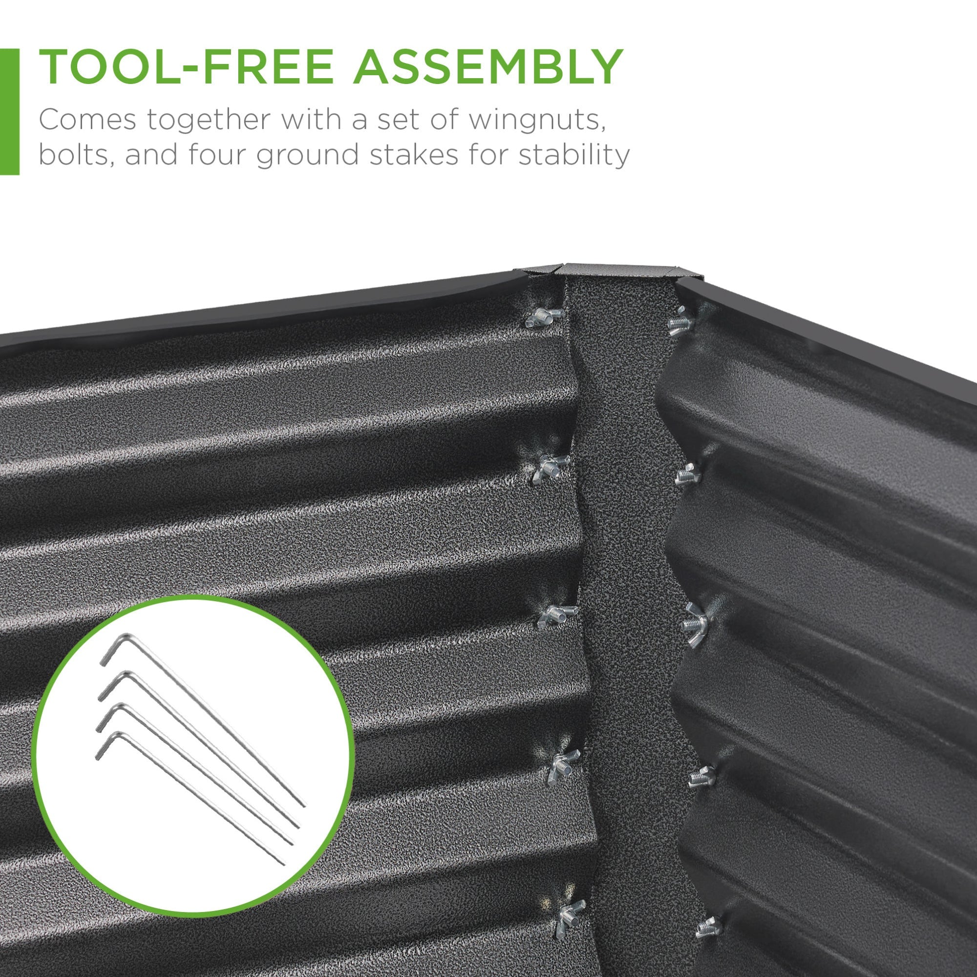 Outdoor Metal Raised Garden Bed for Vegetables, Flowers, Herbs - 6x3x2ft