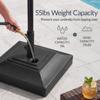 Plastic Patio Umbrella Base Pole Holder Accessory w/ Adjustable Knob