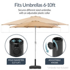 Plastic Patio Umbrella Base Pole Holder Accessory w/ Adjustable Knob