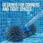 20" Pool Brush with 9 ft Aluminum Pole  Pool Wall & Floor Cleaning Set