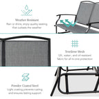 2-Person Patio Loveseat Swing Glider, Bench Rocker w/ Armrests