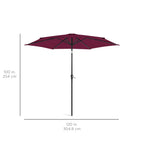 Outdoor Steel Market Patio Umbrella Decoration w/ Tilt, Crank Lift - 10ft