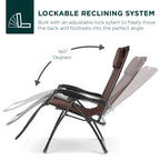 Oversized Reclining Zero Gravity Chair Lounger w/ Cup Holder, Pillow