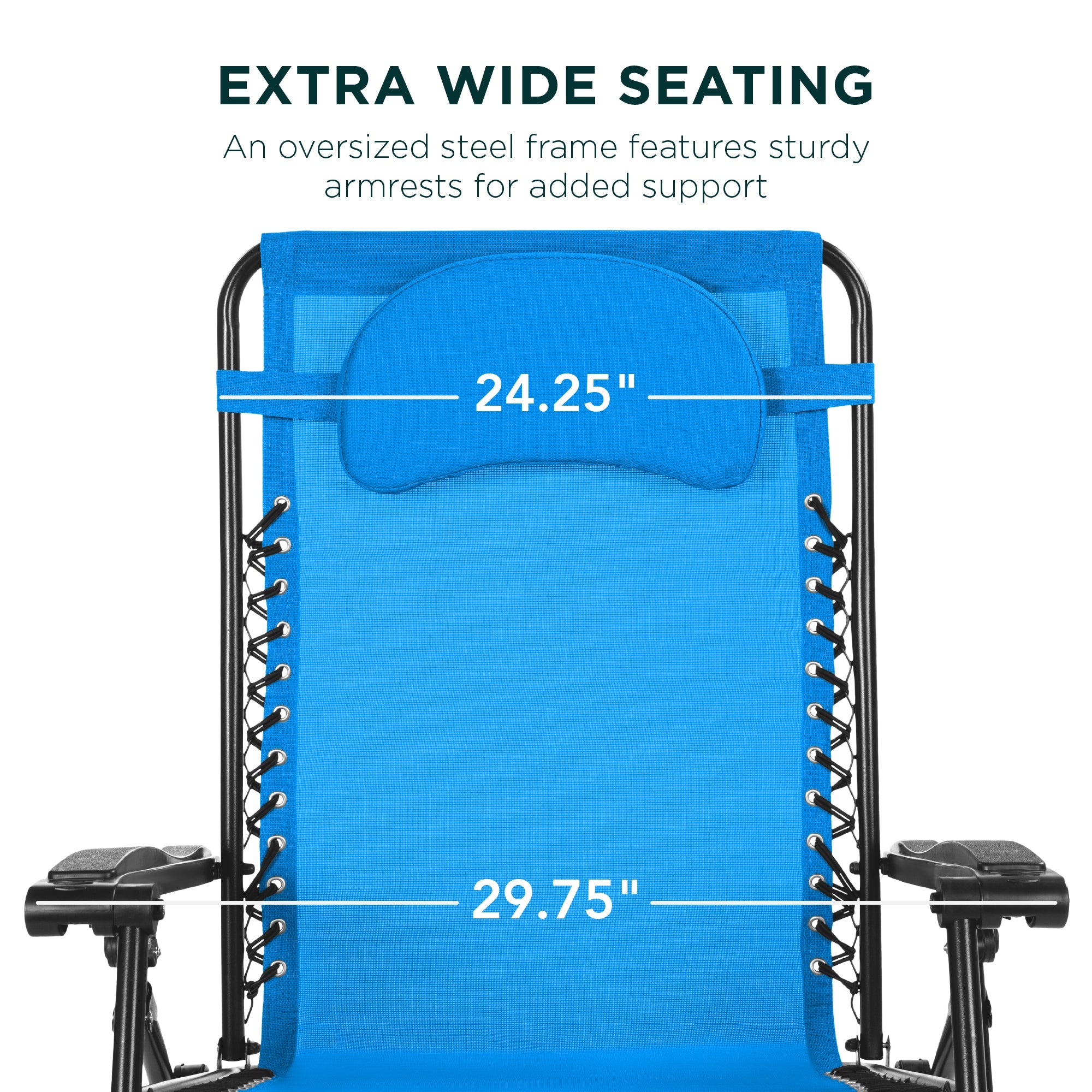 Oversized Reclining Zero Gravity Chair Lounger w/ Cup Holder, Pillow