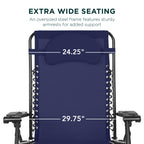 Oversized Reclining Zero Gravity Chair Lounger w/ Cup Holder, Pillow