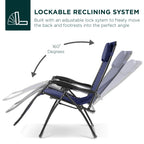 Oversized Reclining Zero Gravity Chair Lounger w/ Cup Holder, Pillow