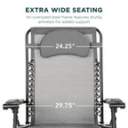 Oversized Reclining Zero Gravity Chair Lounger w/ Cup Holder, Pillow