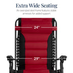 Oversized Padded Zero Gravity Chair, Folding Recliner w/ Headrest, Side Tray
