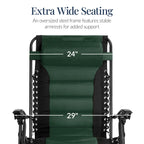 Oversized Padded Zero Gravity Chair, Folding Recliner w/ Headrest, Side Tray