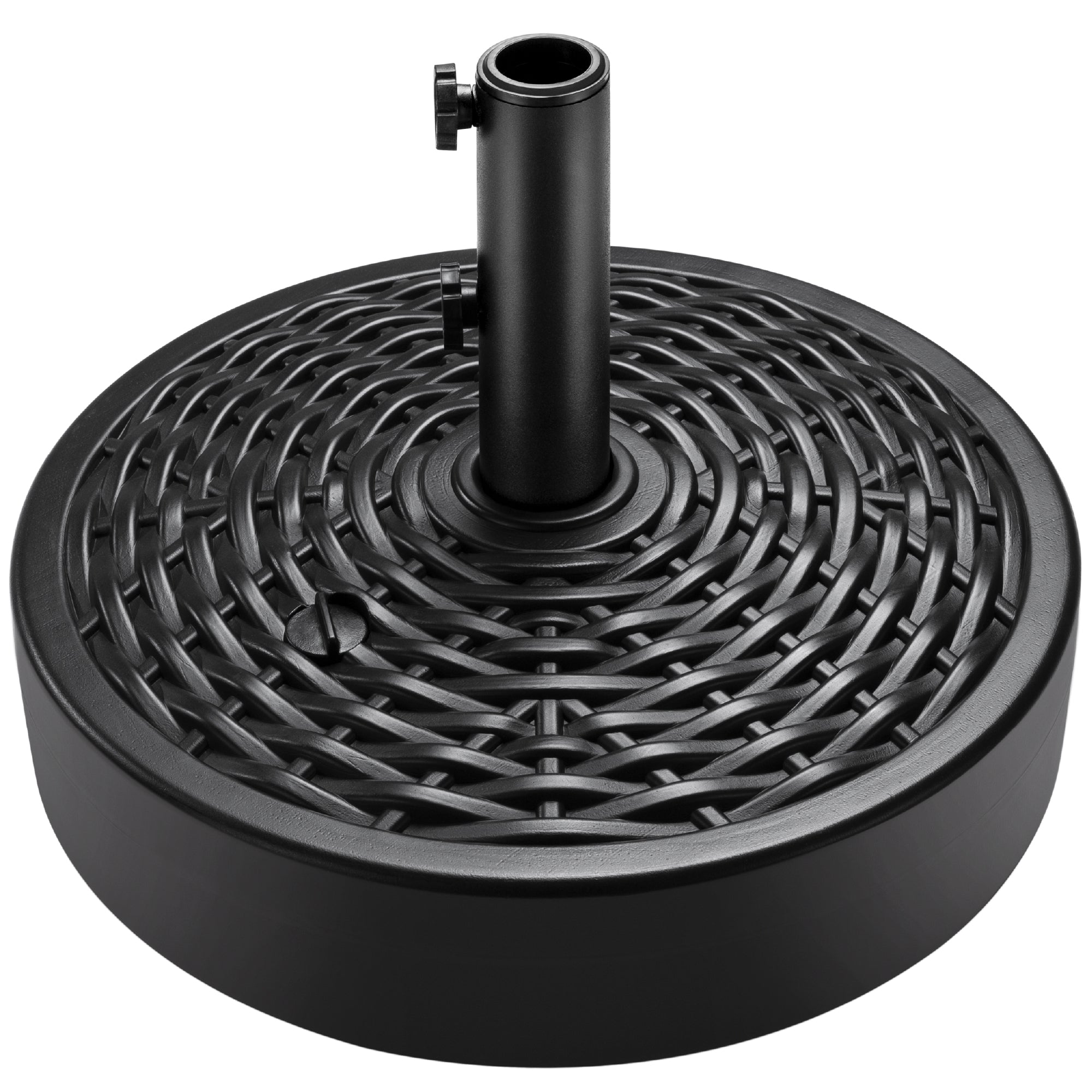 Plastic Patio Umbrella Base Pole Holder Accessory w/ 2 Adjustable Knobs