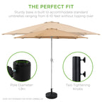 Plastic Patio Umbrella Base Pole Holder Accessory w/ 2 Adjustable Knobs