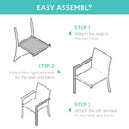 Set of 2 Stackable Wicker Chairs w/ Armrests, Steel Accent Furniture