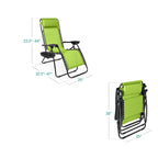Set of 2 Adjustable Zero Gravity Patio Chair Recliners w/ Cup Holders