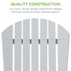 Folding Wooden Adirondack Chair, Accent Furniture w/ Natural Woodgrain