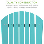Folding Wooden Adirondack Chair, Accent Furniture w/ Natural Woodgrain