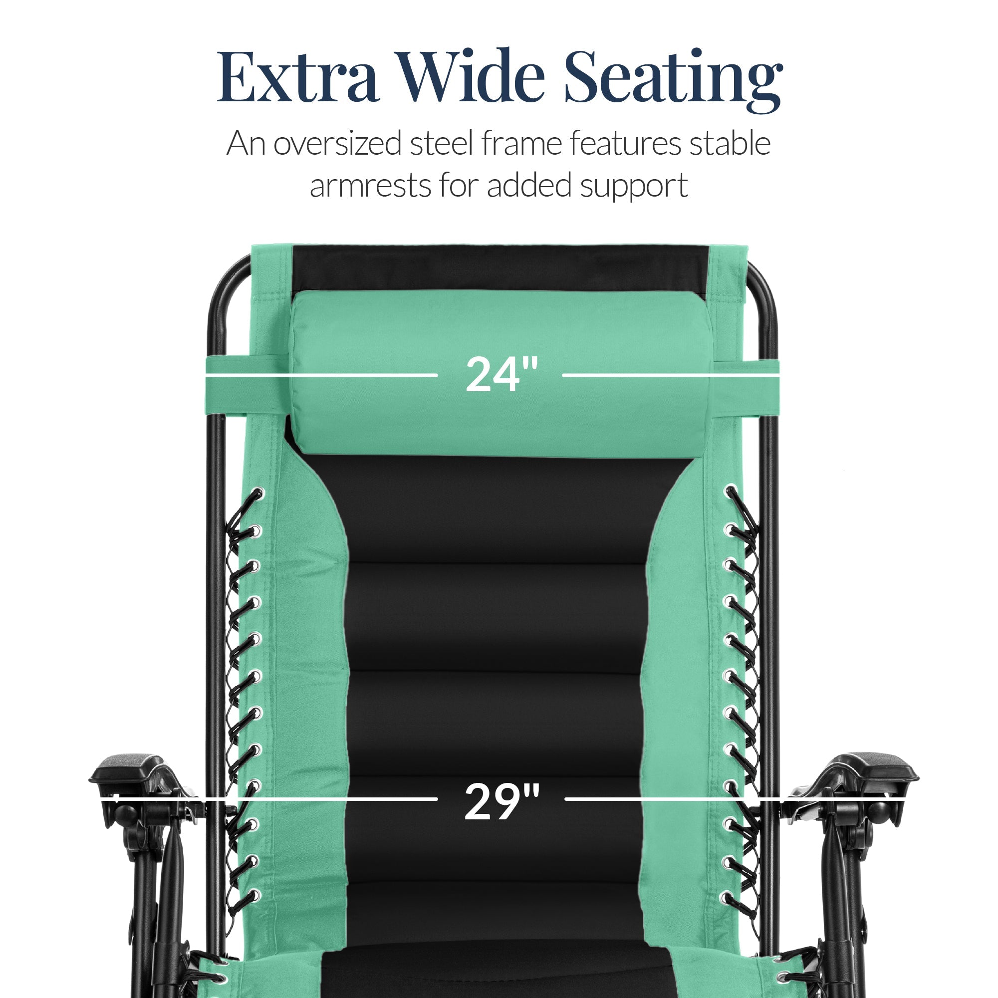 Oversized Padded Zero Gravity Chair, Folding Recliner w/ Headrest, Side Tray