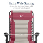 Oversized Padded Zero Gravity Chair, Folding Recliner w/ Headrest, Side Tray