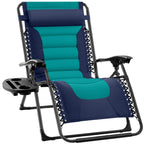 Oversized Padded Zero Gravity Chair, Folding Recliner w/ Headrest, Side Tray