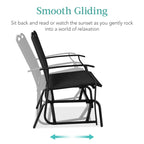 2-Person Patio Loveseat Swing Glider, Bench Rocker w/ Armrests