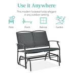 2-Person Patio Loveseat Swing Glider, Bench Rocker w/ Armrests